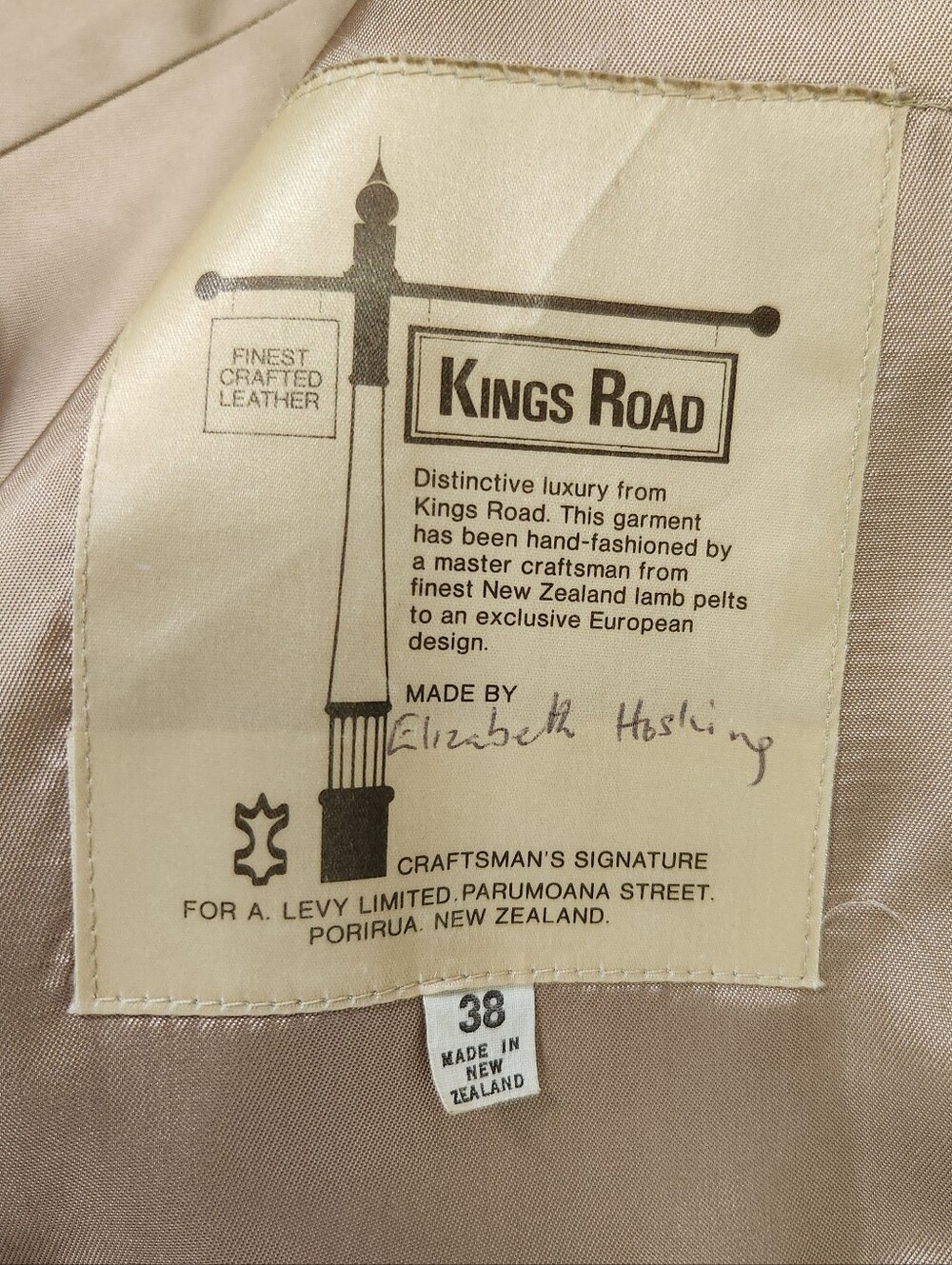 VTG Made In New Zealand Kings Road Tan Suede Blazer Sz 38 Fits M Prep Heritage - Picture 6 of 14